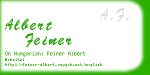 albert feiner business card
